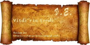 Vitáris Ernő névjegykártya